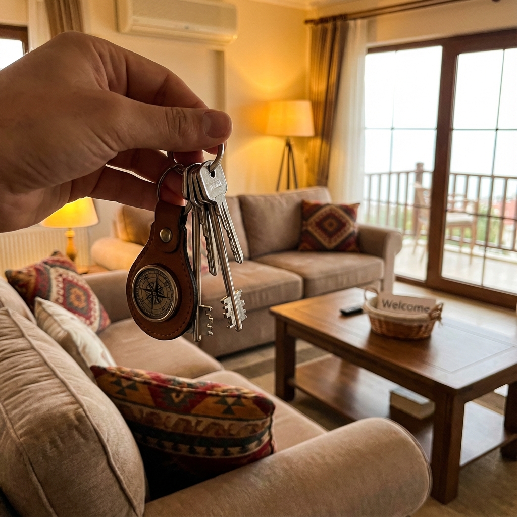 Property manager holding keys