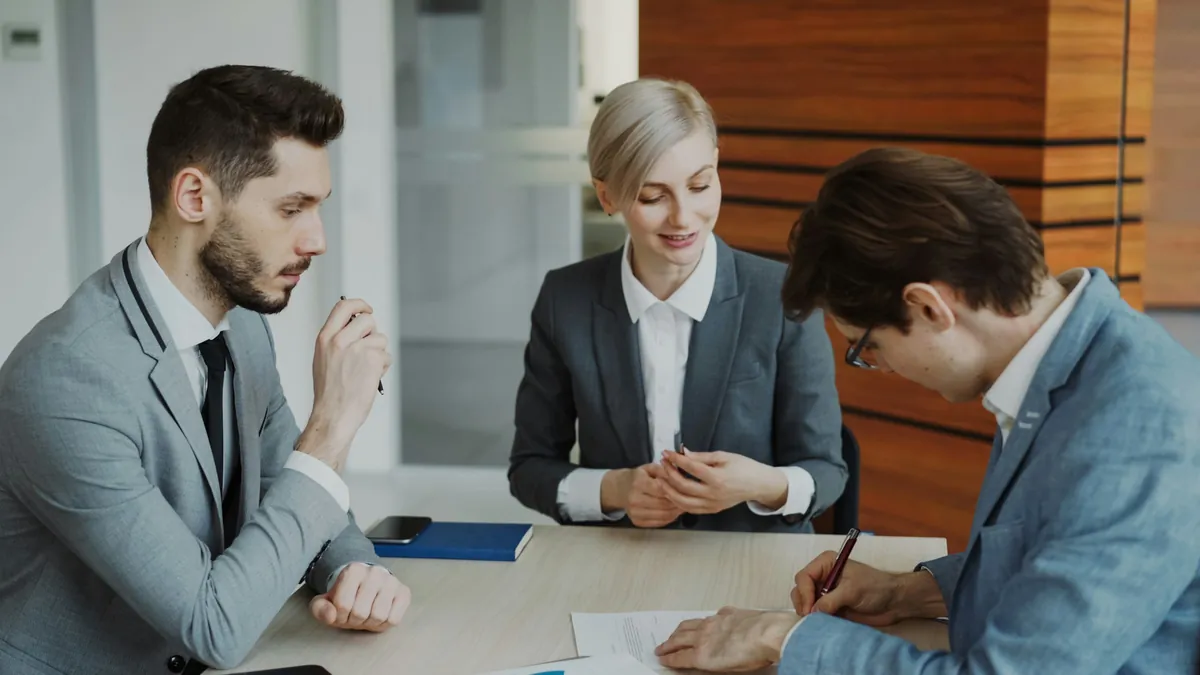 Besprechungsraum für eine Immobilientransaktion
